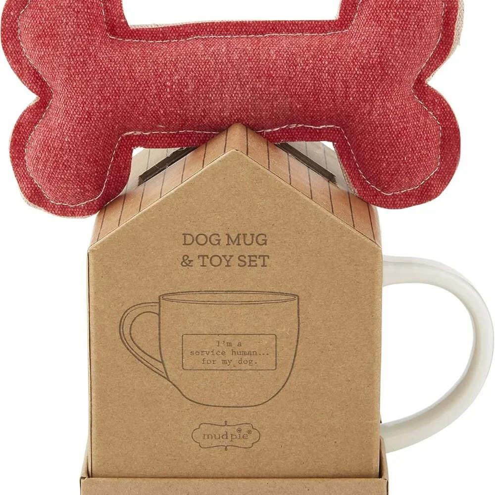 Mud Pie Red Santa's Favorite Dog Toy and Mug Set/NWT